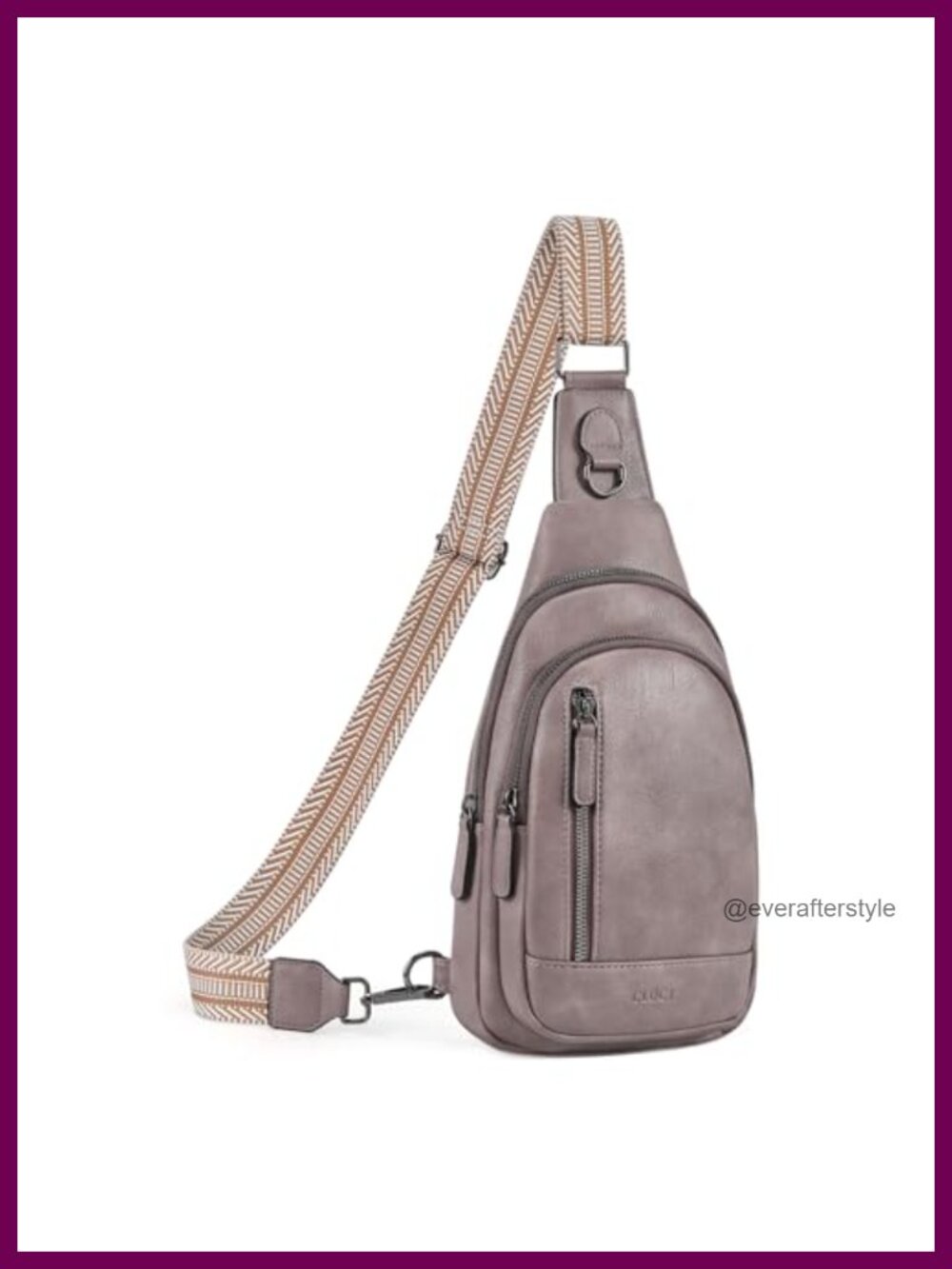 Faux Leather Sling Bag Crossbody Backpack Travel Cross Body Purse
